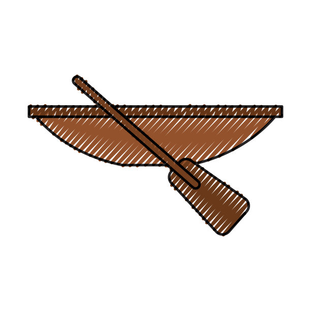 钓鱼独木舟孤立图标图片下载