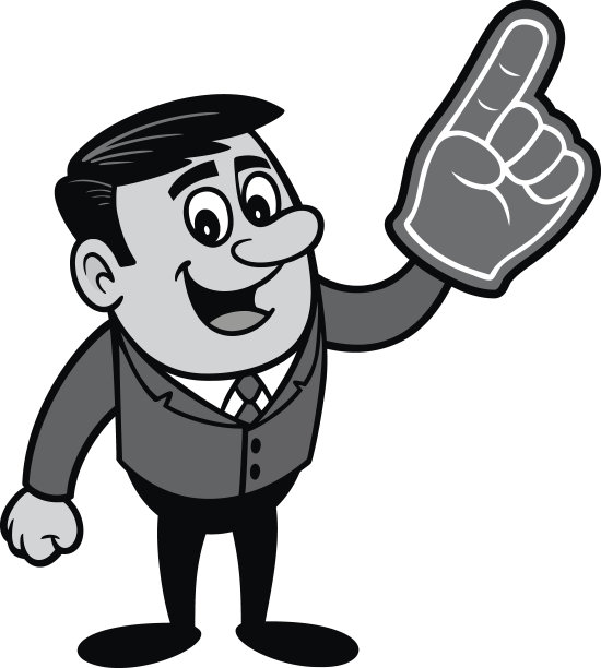 商人与泡沫手指插图图片下载