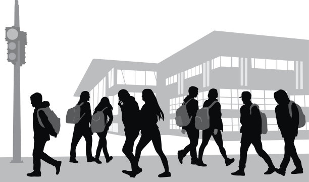 学校上午走图片下载