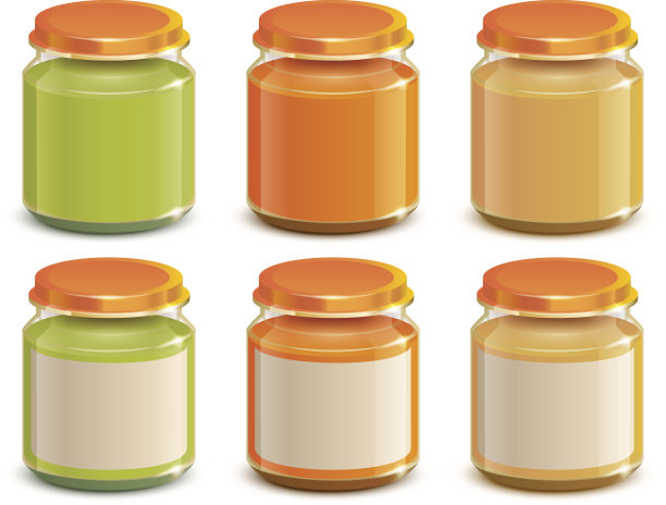 设置婴儿食品酱罐模板模型设计图片下载