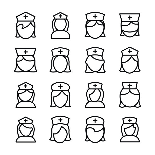 医疗线矢量图标设置图片下载