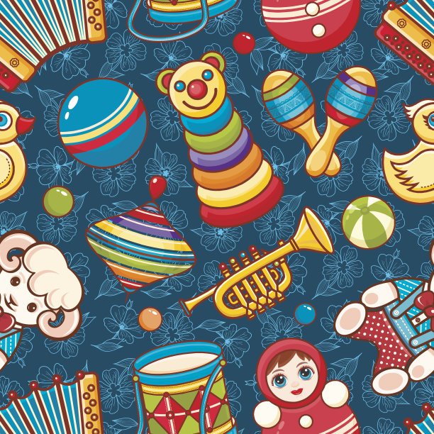 乐器和婴儿玩具。图片下载