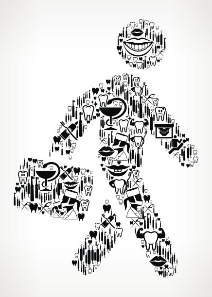 公文包Stick Figure牙医和牙科矢量图标图案图片下载