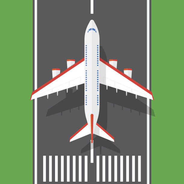 飞机在跑道上俯视图。图片下载