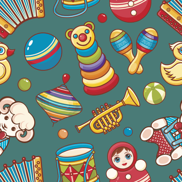 乐器和婴儿玩具。图片下载