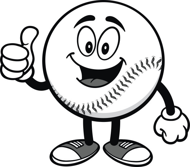 棒球吉祥物与拇指向上的插图图片下载
