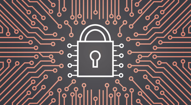 锁网络数据保护系统概念横幅图片下载