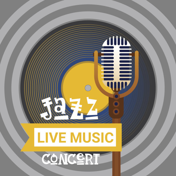 爵士音乐节现场音乐音乐会海报广告复古横幅图片下载