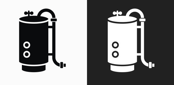 锅炉图标上的黑色和白色矢量背景图片下载