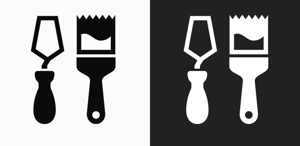 在黑白矢量背景上刷图标图片下载