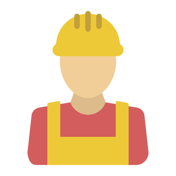建造者平面图标，建造和修理，建筑工人标志矢量图形，一个彩色的固体图案在白色的背景，eps 10。图片下载