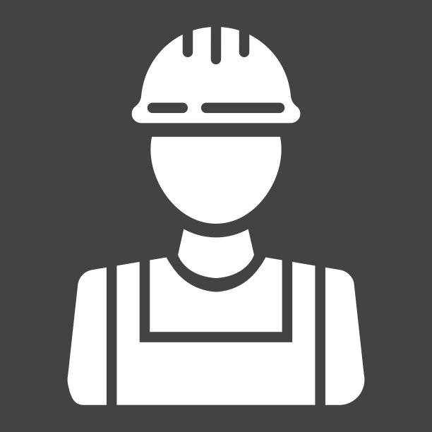 建造者符号图标，建造和修理，建筑工人符号矢量图形，一个坚实的模式上的黑色背景，eps 10。图片下载