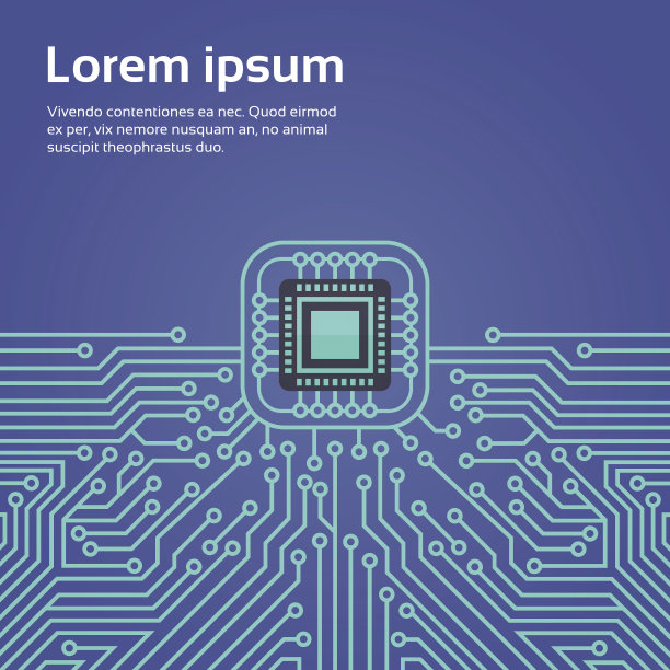 计算机芯片主板网络数据中心系统概念横幅图片下载