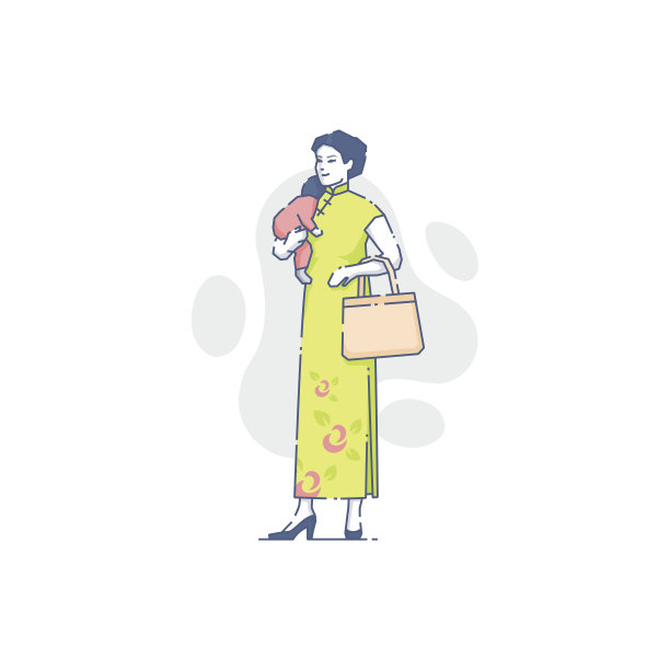 一位亚洲妇女，手上抱着熟睡的婴儿图片下载