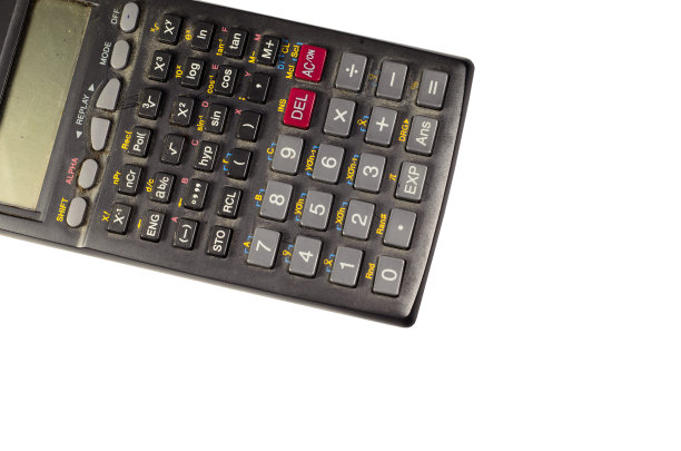 科学计算器孤立在白色上图片下载