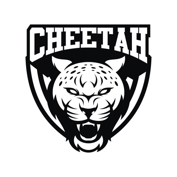 猎豹-动物头部吉祥物运动矢量插图图片下载