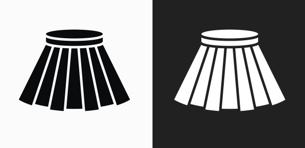 裙子图标上的黑色和白色矢量背景图片下载
