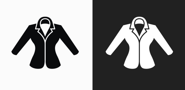 夹克图标上的黑色和白色矢量背景图片下载