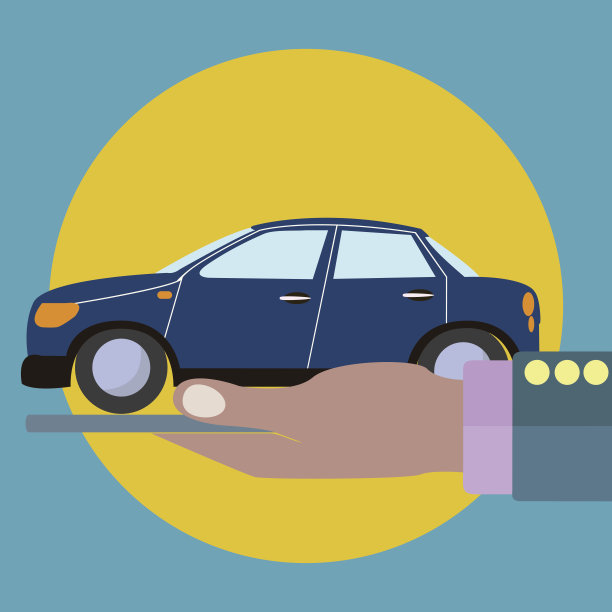 34、车在掌心，财产险在矢量概念图片下载