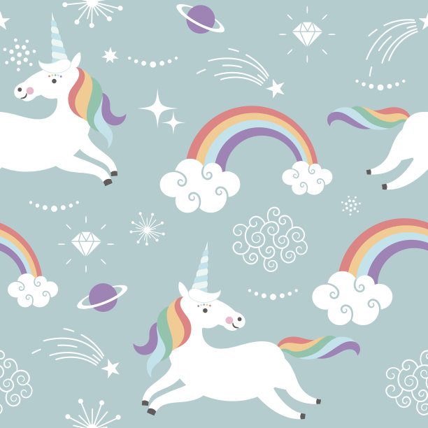 独角兽无缝图案图片下载