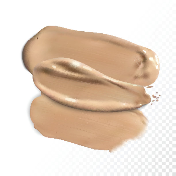 化妆品遮瑕膏涂抹笔触，调色膏涂抹矢量图片下载