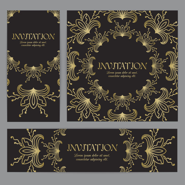 矢量横幅与花卉装饰图片下载