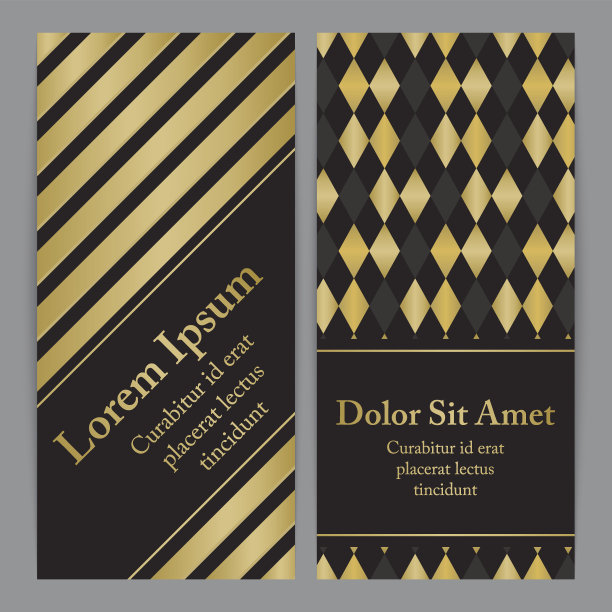 有金色和黑色图案的传单。图片下载
