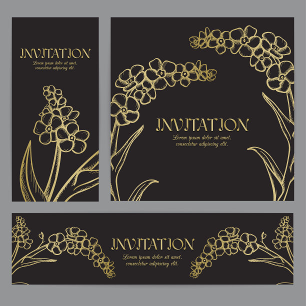 带有手绘鲜花的条幅图片下载