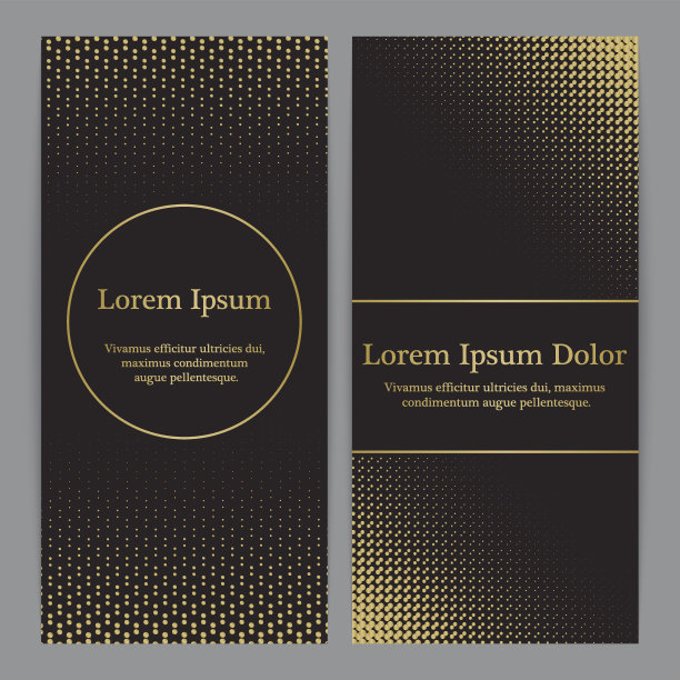 印有金色和黑色圆点图案的传单。图片下载