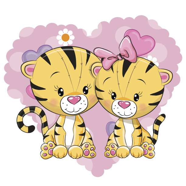两个可爱的老虎图片下载