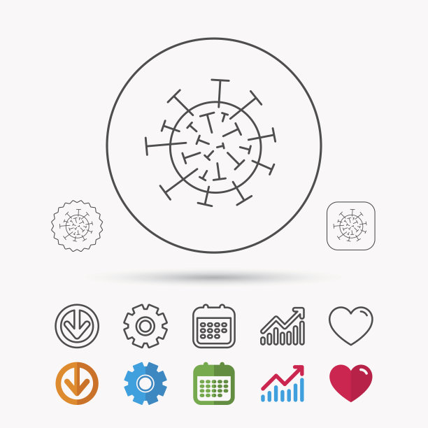 病毒图标。分子细胞信号。图片下载