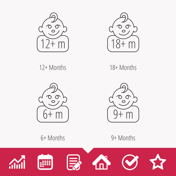 婴儿和蹒跚学步的婴儿图标。图片下载