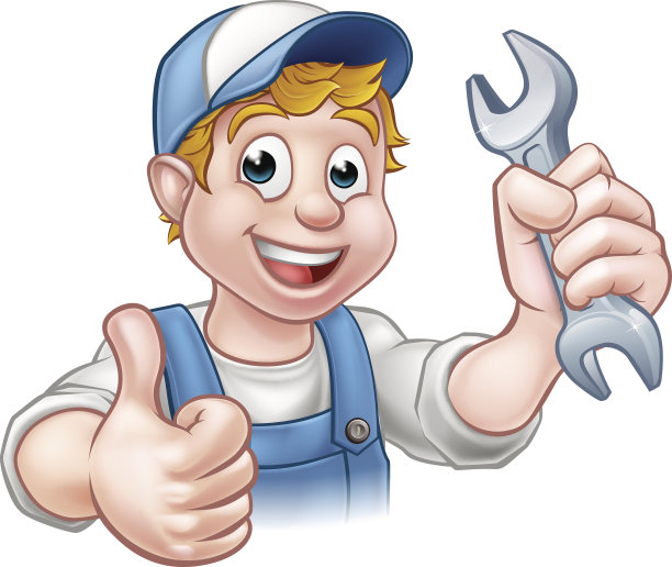 带扳手的水管工或机械师图片下载