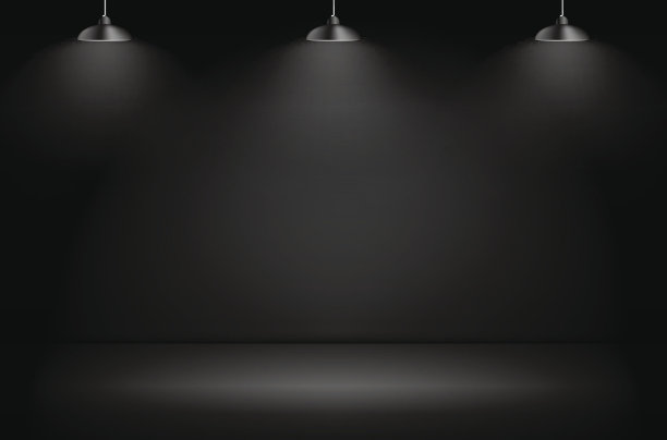 摘要画廊背景与照明灯和空的空间f图片下载