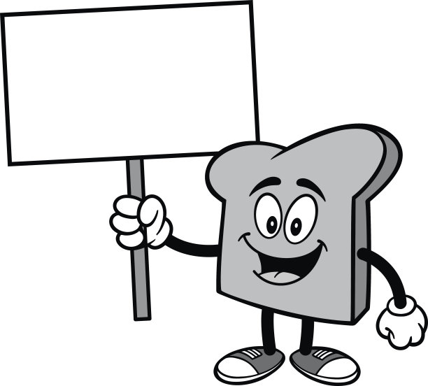 带有标志插图的面包片图片下载