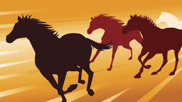 奔跑的骏马剪影图片下载
