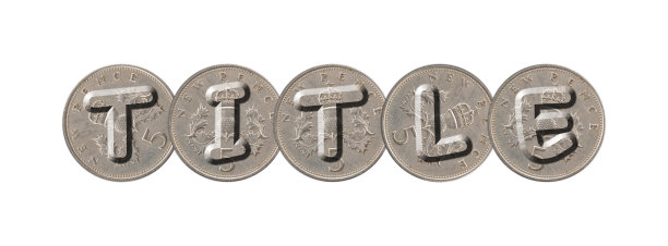 标题-五便士硬币在白色的背景图片下载