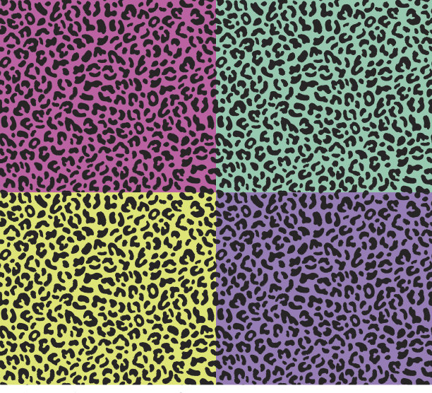 四套无缝豹纹素材图片