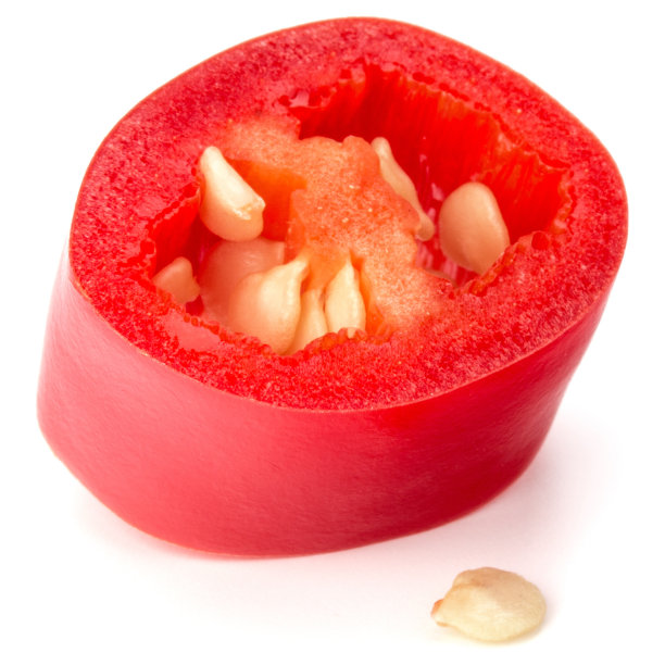 白bac上的红辣椒片图片下载