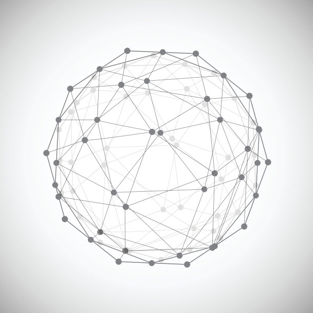 低聚设计元素，控制形状与网格和透明线和点网格。矢量图素材图片