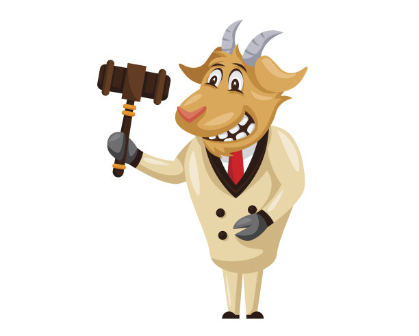 可爱拍卖山羊卡通人物插图图片下载