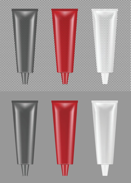 塑料透明管。化妆品和牙膏的包装图片下载