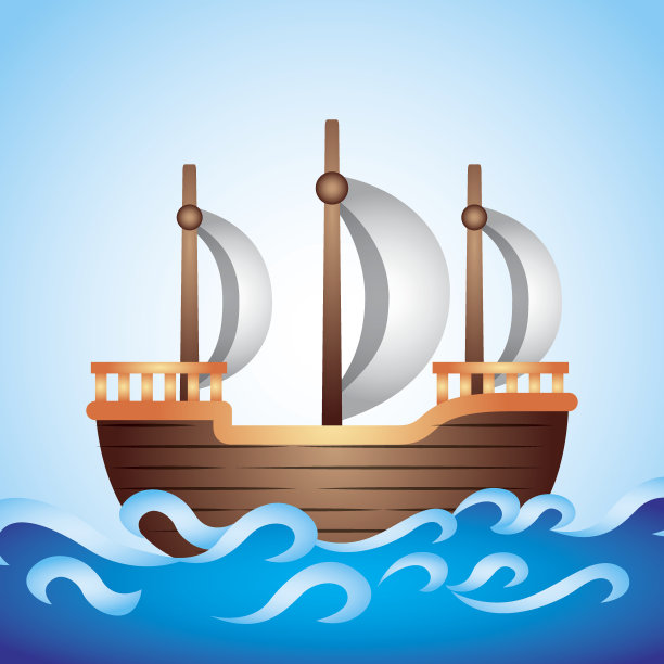 船旧设计矢量插图图片下载