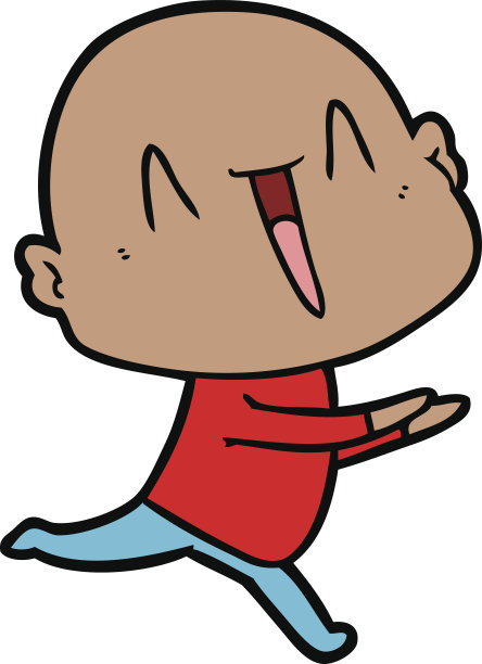 快乐的卡通秃头男人图片下载