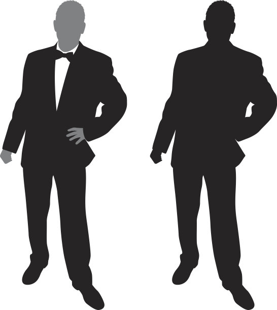 穿着西装的男人摆出剪影图片下载