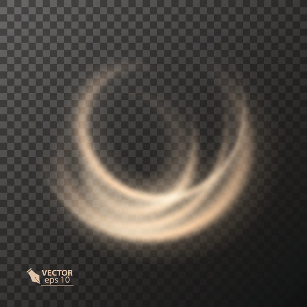 光效果线黄金矢量圆。发光的光火环痕迹。闪光魔法闪耀漩涡踪迹的透明背景效果。图片下载