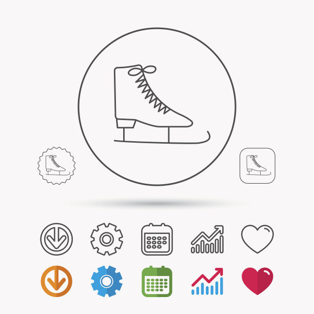 冰鞋图标，花样滑冰设备标志图片下载