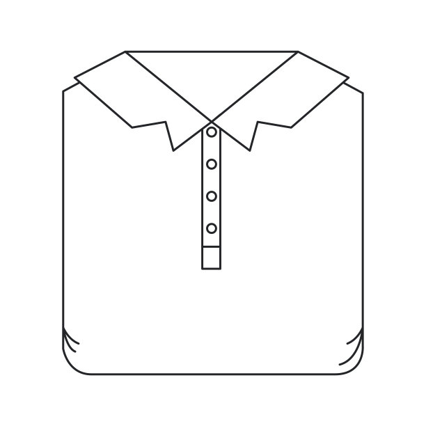 单色剪影男子马球衫折叠图片下载