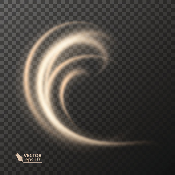 光效果线黄金矢量圆。发光的光火环痕迹。闪光魔法闪耀漩涡踪迹的透明背景效果。图片下载