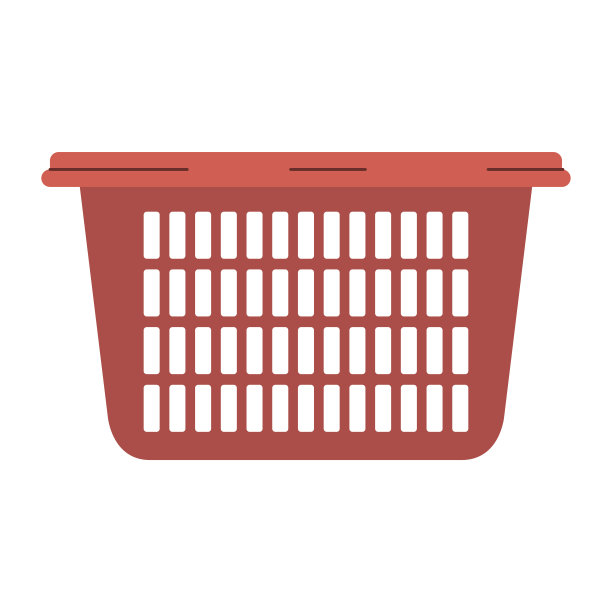 彩色剪影的洗衣篮没有把手图片下载